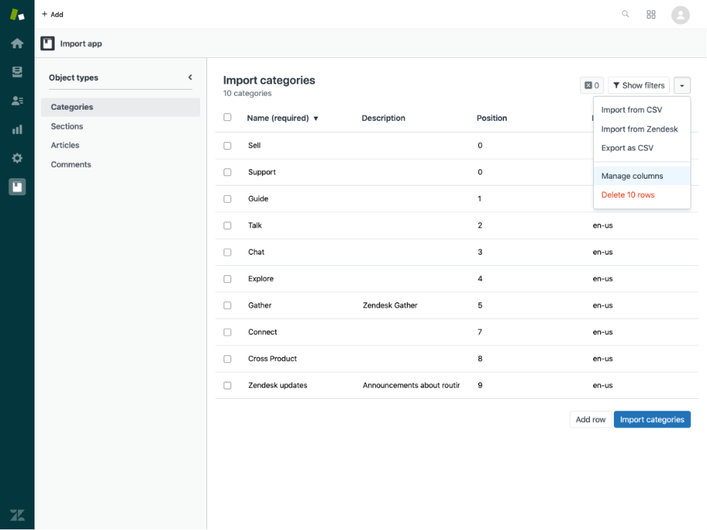 Help Center Import screenshot 1